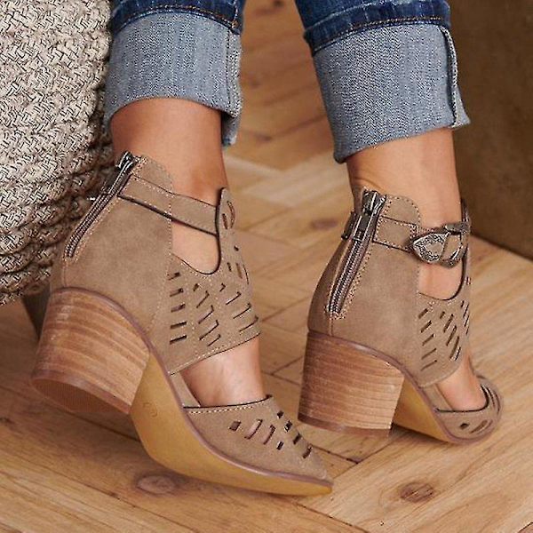Blå Rhinestone Peep Toe Høj Hæl med Ankelspænde - Stor Størrelse Kvinders Mode Dragt