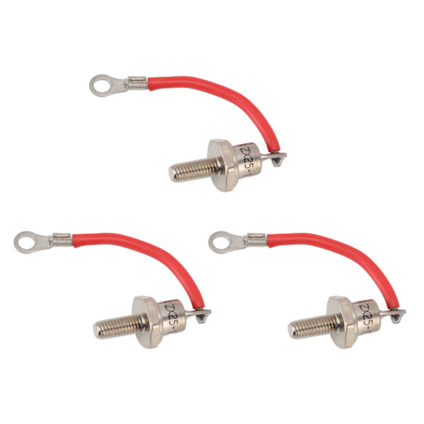 3 stk 25A ZX25 12 dieselgenerator-diode Liten bærbar likeretterdiode Reservedeler Tilbehør Positiv rød linje