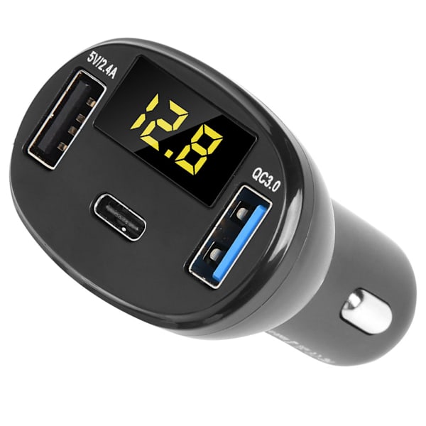 5V/2,4A QC3.0 Dobbel USB Hurtig Ladestasjon Billader Sigaretttenner Adapter Universal