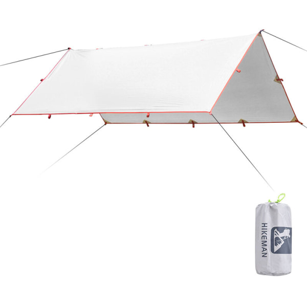 3x2,1m vattentät markis presenning tält skärm Vikbar camping markis Ultralätt strandsolskydd, modell: grå silver M