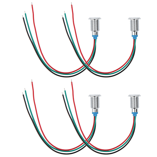 4 set förtrådbundna runda lysdioder Mini Common Anode 2 Färgindikatorlampor 10 mm 110220V (röd och grön)