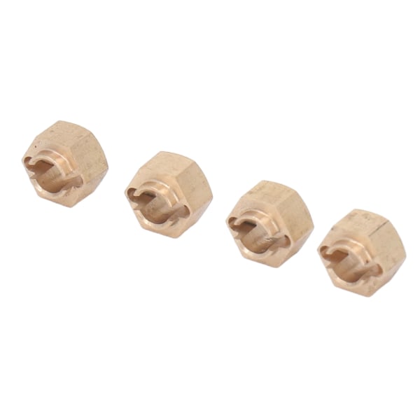 4st Mässing Guld Hex-navskoppling Lättvikts RC-navadapter Slitstark hjuldriven hexnavadapter för 1/18 1/24 RC-bil