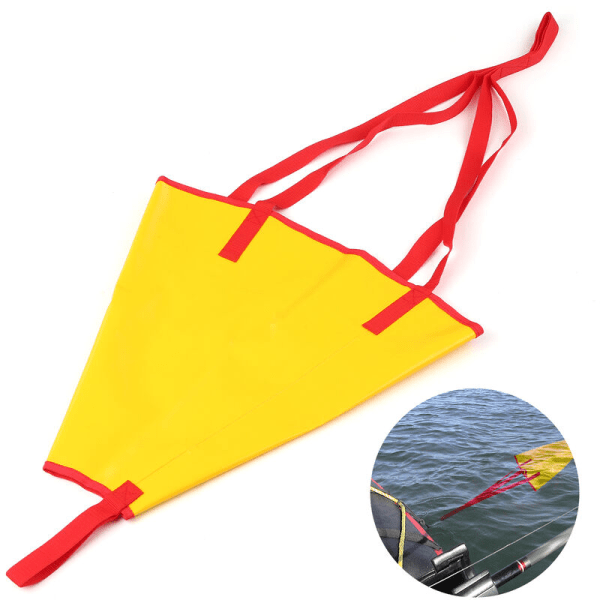 Trolling Sea Anchor Drift Sock Sea Brake kajakkiveneeseen, malli: keltainen