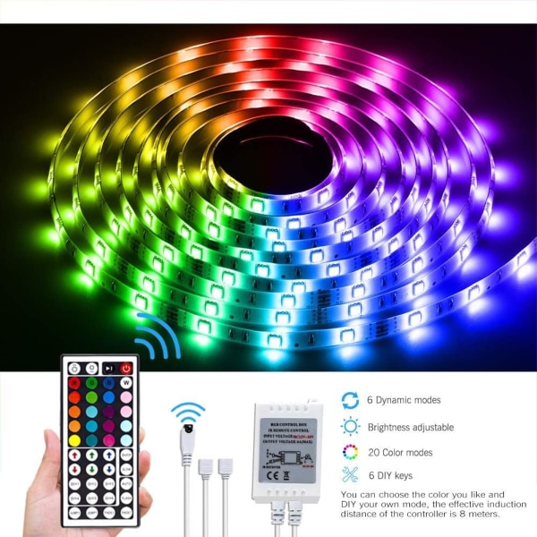 LED-nauhavalot 16,4 jalkaa / 5 m joustava väriä vaihtava led-valo