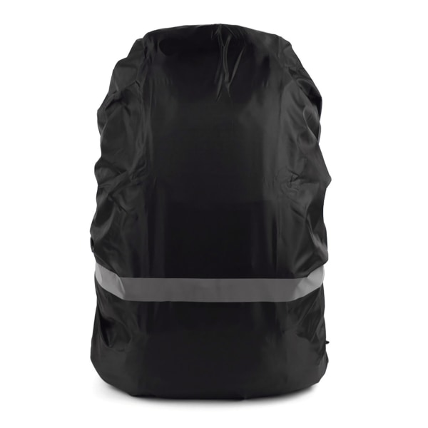 Backpack Rain Cover with Reflective Strip Waterproof Scratch Resistance Outdoor Backpack Dust Cover Black L Size for 45‑55L
