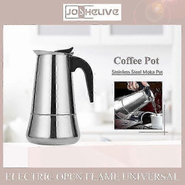 Espresso-perkolator til komfur i rustfrit stål, italiensk mokkakaffemaskine 100ml2 cups