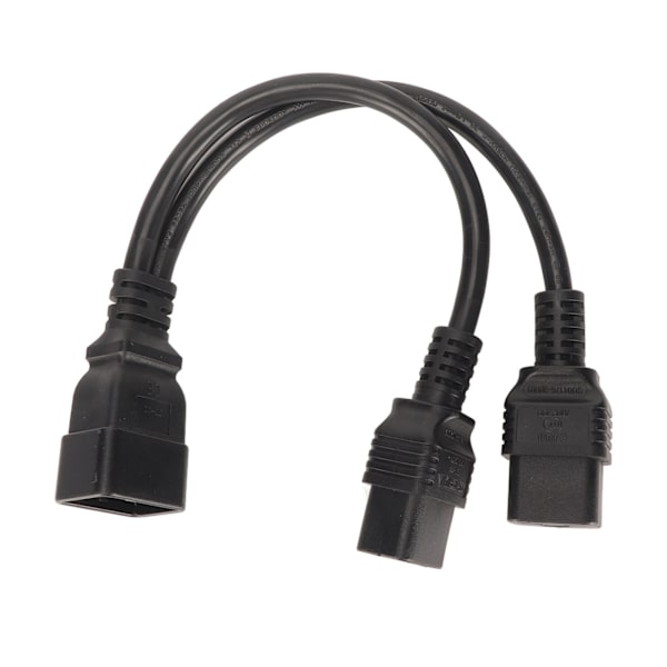 Universal Strømkabel Splitter til Skrivebordslampe & LCD Skærm - C19 til C20, 32 cm