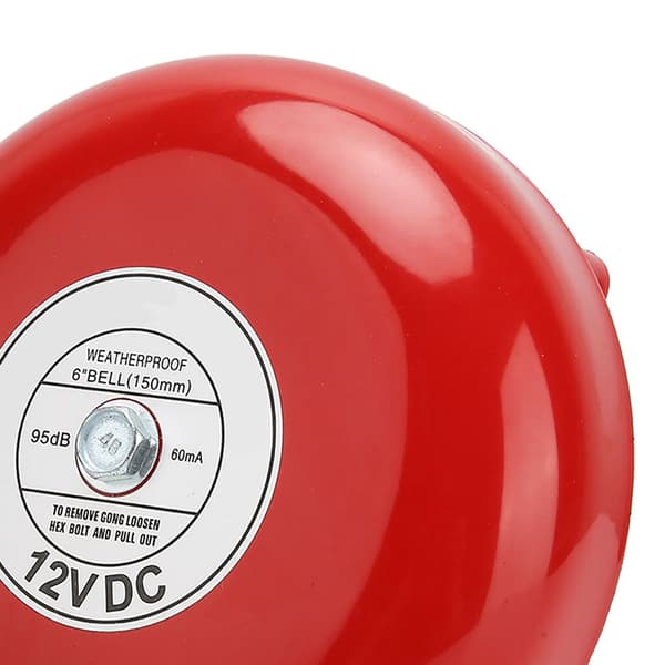 Elektrisk klocka i kolstål - 6 tum, intern slagtyp (DC12V, 95db)