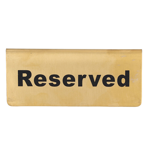Bordsskilte i metal, robust rustfrit stål, dobbeltsidet, pladsbesparende bordsskilte i guld til fest, bryllup, hotel, reserveret