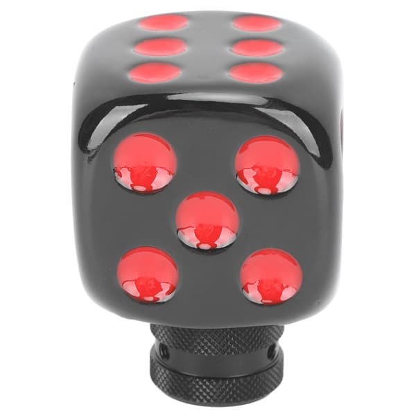 Terningformet Gearskifte Knob Resin Gearskiftegreb Universal Pasform til de fleste biler Sort+Rød