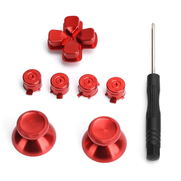 Metal Knapper Thumbstick Simulerer Greb til PS4 Gamepad Controller Joystick Udskiftning Rød
