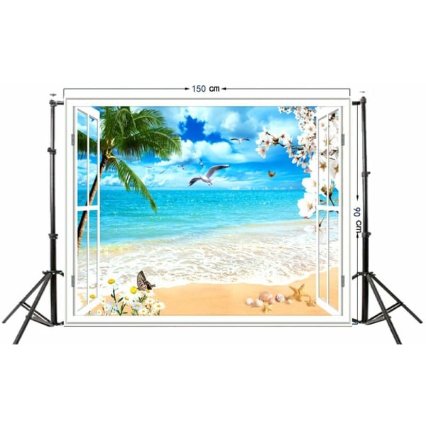 Summer Seascape Dreamy Beach Haloes 3D Fotografi Baggrunde Foto Video Fotografi Studio Cloth Props Baggrund, model: 9