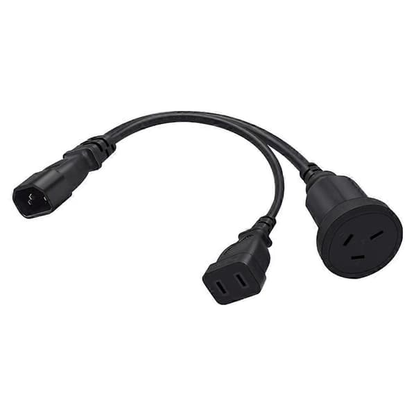 3-bens C14 til 1-15R+AU stikadapterkabel han til hun-konverter 10A