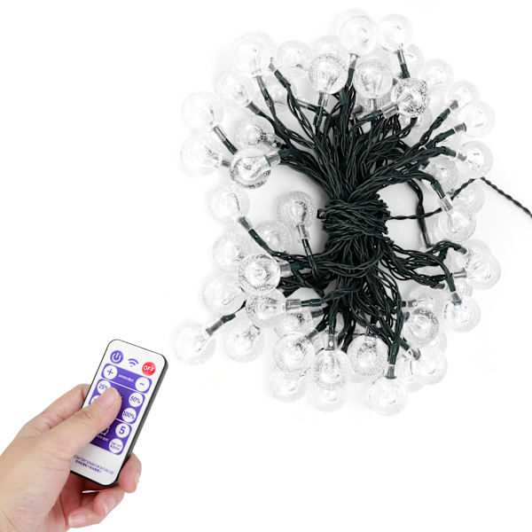 Vattentäta 10 m 60 LED-chips Solar Powered Ball Bulb String Lights för festlig festdekoration