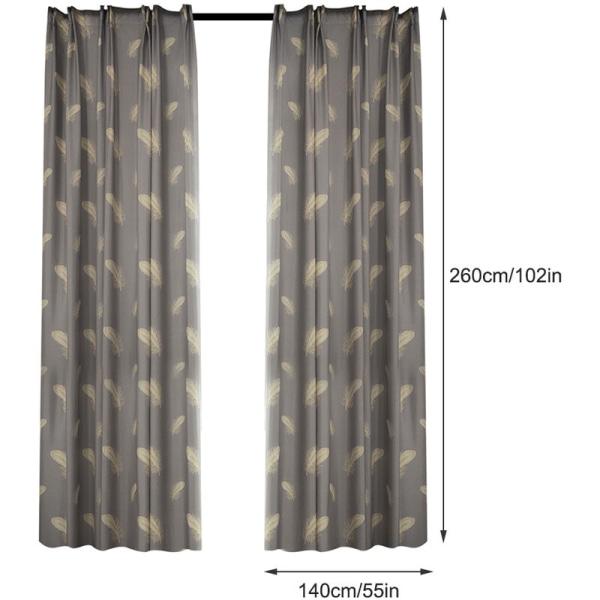 Mörkläggningsgardiner för heminredning i sovrummet Thermal printed gardiner för vardagsrum (2 paneler, 55''x102''), Modell: 39"x102"