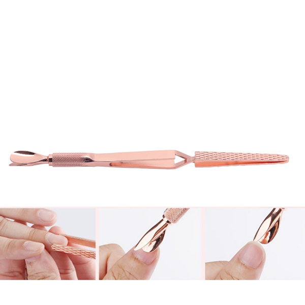 Kynsien muotoiluklipsi ruostumattomasta teräksestä Nail Art Tool (roségold)