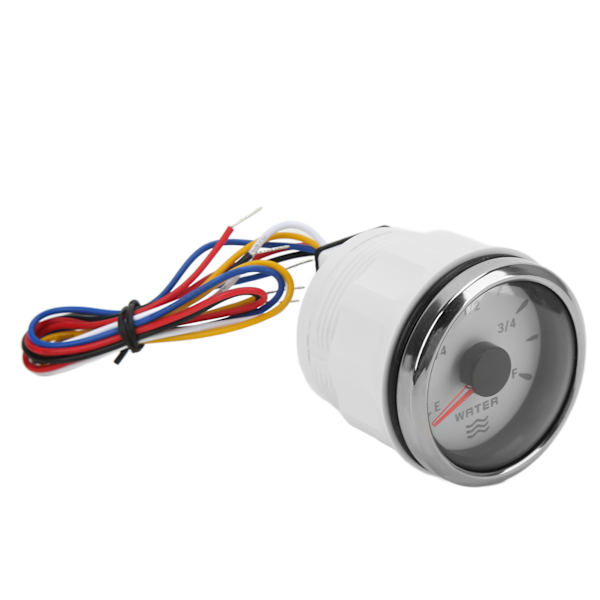 52 mm vattennivåmätare 0‑190Ω 7 färger Bakljuspekare IP67 Vattentät vätsketankmätare för bilbåtar 9‑32VWhite