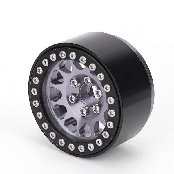 4 kpl 1:10 RC-kiipeilyauton metallipyörän navat auton renkaat sopivat Axial SCX10 / SCX10II / 90046 / 90047 Musta ja hopea