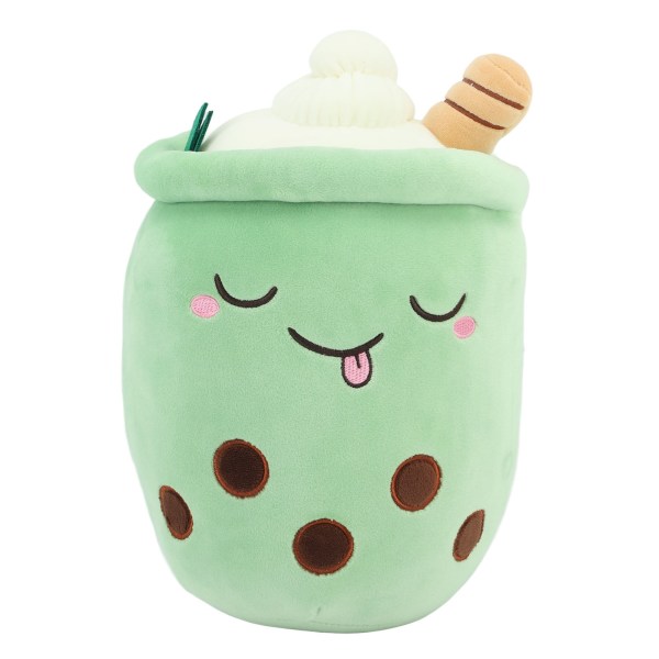 Cute Stuffed Milk Tea Cup Pillow Soft Cotton Bubble Milk Tea Plush Hugging Doll Toy for Home Green