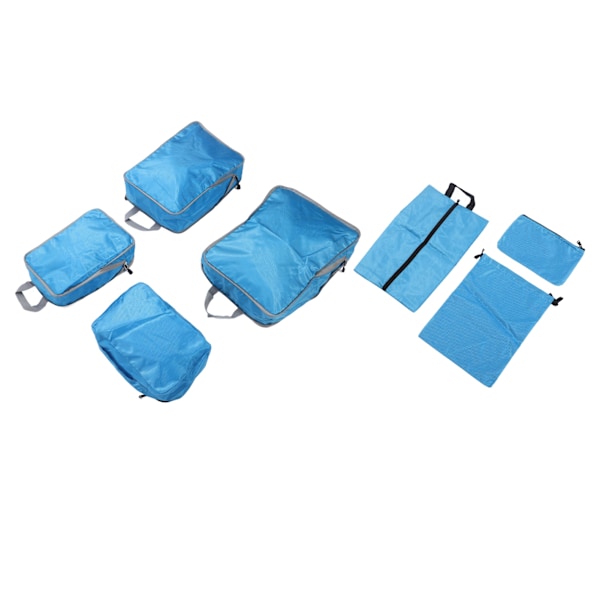 7 stk Kompressionspakningskuber Polypropylen Polyester Let Bagage Komprimerbar Taske til Rejsetaske Rejse Blå