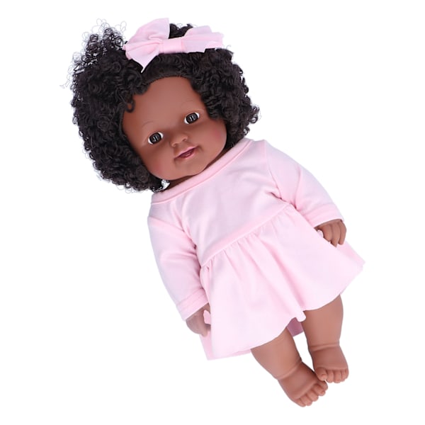 12in svart baby flickdocka afro hår realistisk afrikansk flickdocka julklapp till barnQ12-082C