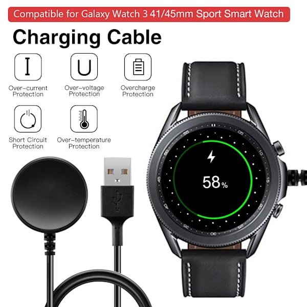 Smartwatch-lader Strømadapter Kompatibel med Samsung Galaxy Watch 3 41mm/45mm