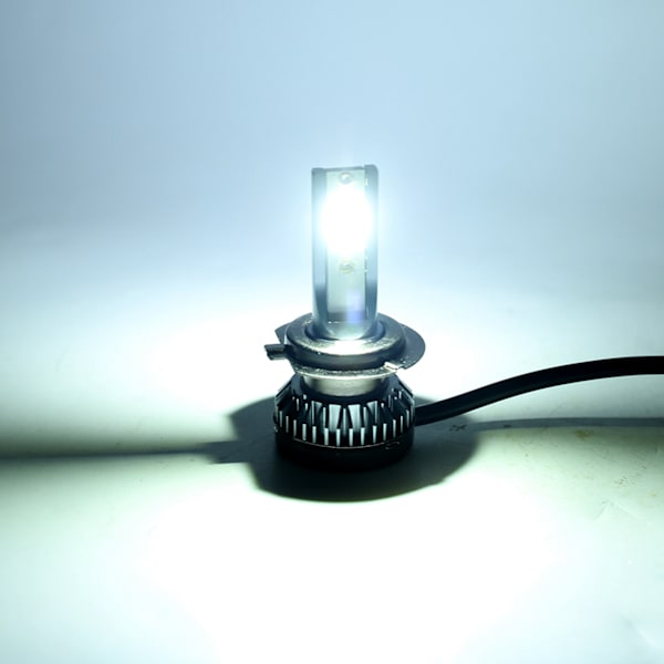 2 stk Mini H7 LED DOB Pære Vanntett Selvoppvarmet Varmespredning Frontlys 6000LM 6000k Tåkelys