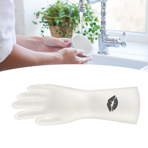 Återanvändbara köksstädhandskar PVC förtjockade diskhandskar Halkbeständiga hushållshandskar4# L(11cm / 4.33in)