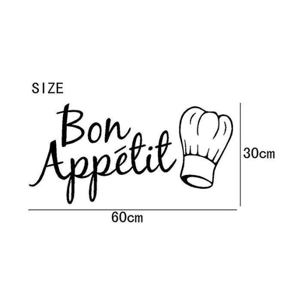 1 st Vinyl väggdekaler Citat Bon Appetit Dinning Room Inredning Kök Dekaler Art Black