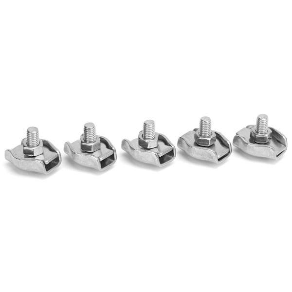 5 st repklämma Simplex rostfritt stål Fixeringsklämma för marin hårdvara för lyftmaskiner 4 mm/0,16 tum