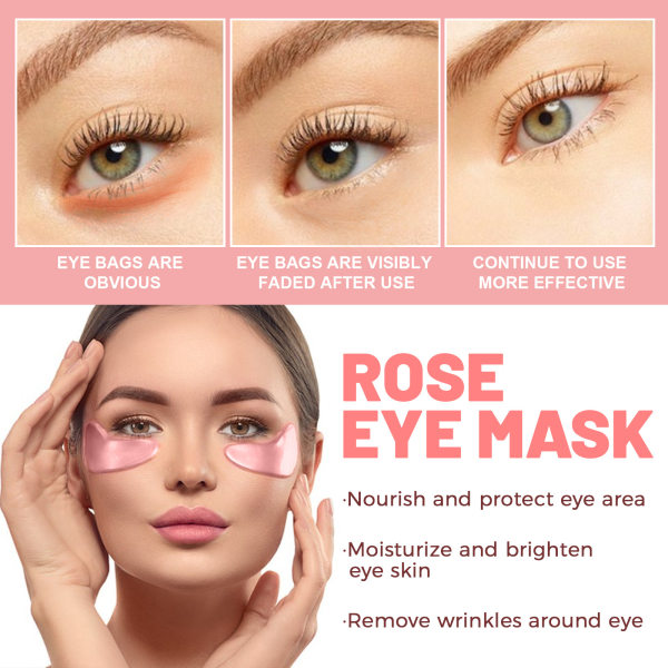 OUHOE Pink Rose Eye Mask minskar fina linjer och mörka cirklar vid ögonvrån Återfuktar och stramar upp huden Ögonvård 60st