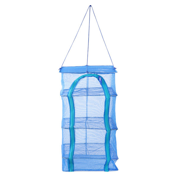 Sammenleggbar Mesh Henge Tørkestativ Nett Anti-Fluer Tørket Mat Oppbevaring Bæreveske (35CM)