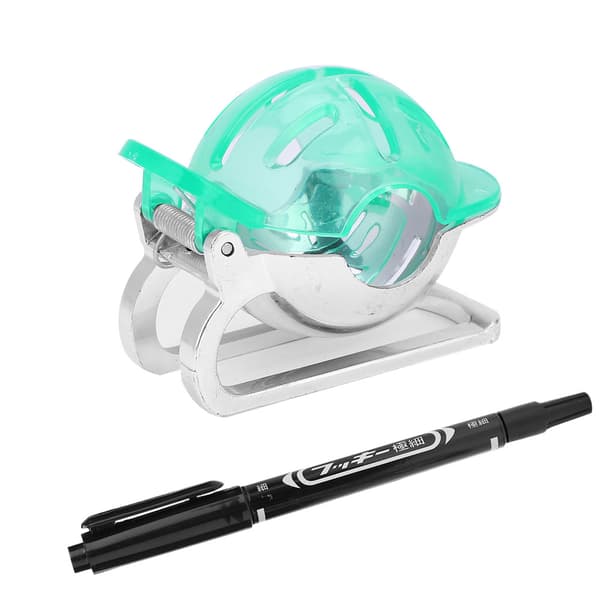 Golf Ball Liner Line Marker Drawing Template Alignment Tool with Pen Accessory (Green)