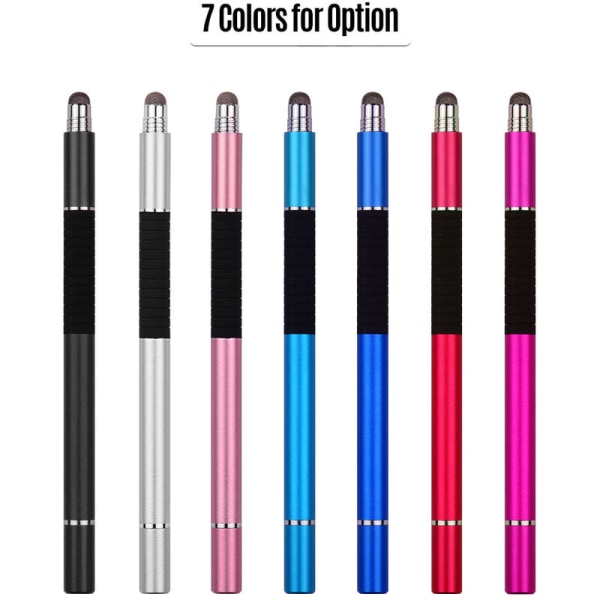 3 in 1 Precision Stylus Penna med påfyllning & skivspets & fiberspets Kapacitiv pekskärm Stylus Pen Set för mobiltelefon Tablet BlackBlack, modell: Svart