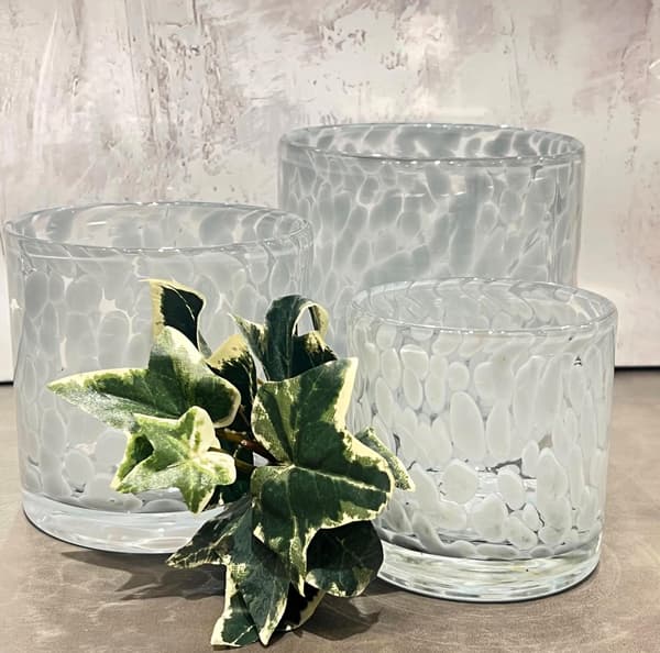 Ljushållare Grå Mönstrat Glas 10x10 cm grå gray
