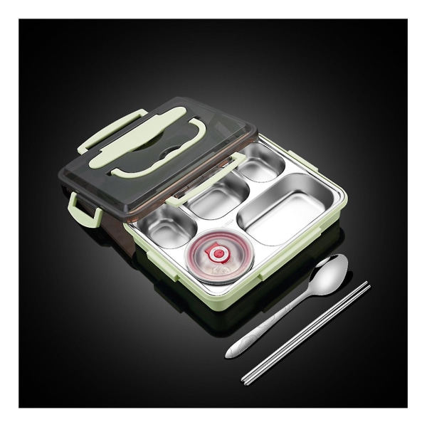304 Lunchbox i rostfritt stål Portabel Bento Box med stor kapacitet Green 1.2L  Stainless Stee