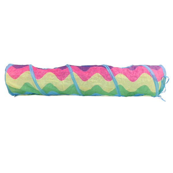 Cat Tunnel Rainbow Wave Color Rolig interaktiv hopfällbar kattungetunnel för inomhusbruk