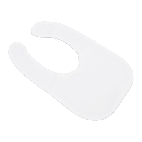Baby Bib Cotton Pure White Double Layer Adjustable Soft Comfortable Machine Washable Bib with Button for Toddlers