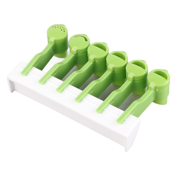 Maustasku Clip-teline Kiertävä Seinäkiinnitys Maustasku Clip-pidike Annostelukannella Keittiölle 6 reikää Pure Green Yksi koko