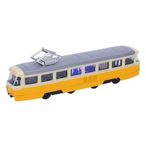 1:90 Kid Pull Back Billeksak Barn Legering Simulering Bilmodell Dekoration med lyd og lys (gul)