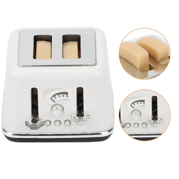 1:12 Miniature Hus Hvidt Brødmaskine Model Simulering Mini Sød Brød Dekoration Legetøj Hvidt Brødmaskine