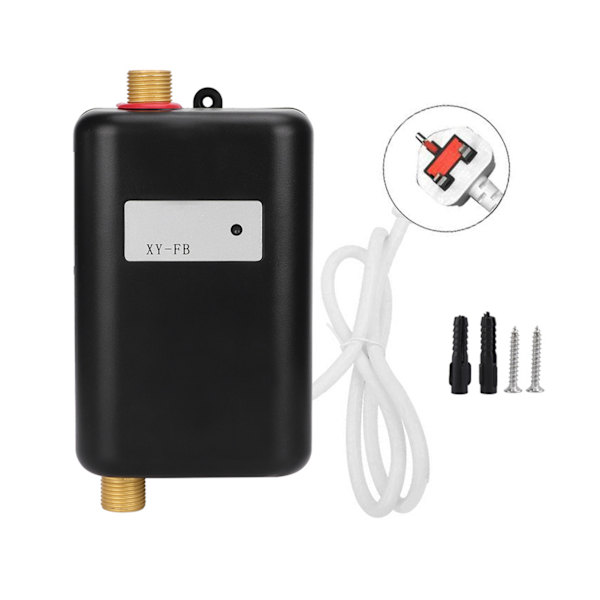 Kaksoiskäyttöinen kodin vedenlämmitin Älykäs keittiön vedenlämmitin Mini nopea lämmityskone indikaattorivärillä musta (UK-pistoke 220V 3000W)