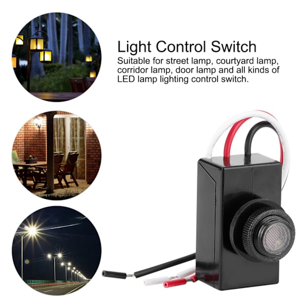 10V‑50VDC gadelampe fotocelle Lysstyringssensor Miniatyr LED Automatisk styrekontakt