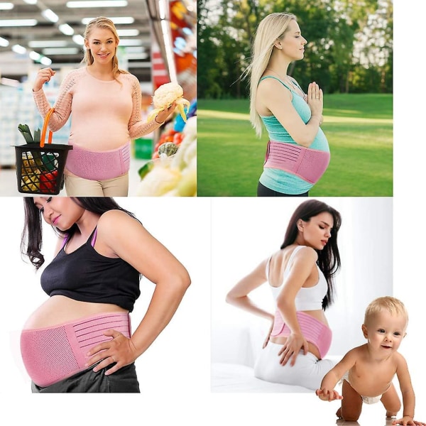Graviditetsstödbälte, Magbälte Graviditetsbälte, Magband, stöder midja, rygg och mage Pink L