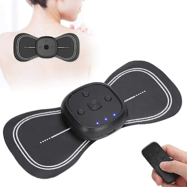 Ems Mini Bärbar Bioelektrisk Akupunktsmassager för Axlar Nacke Rygg - Sladdlös Svart