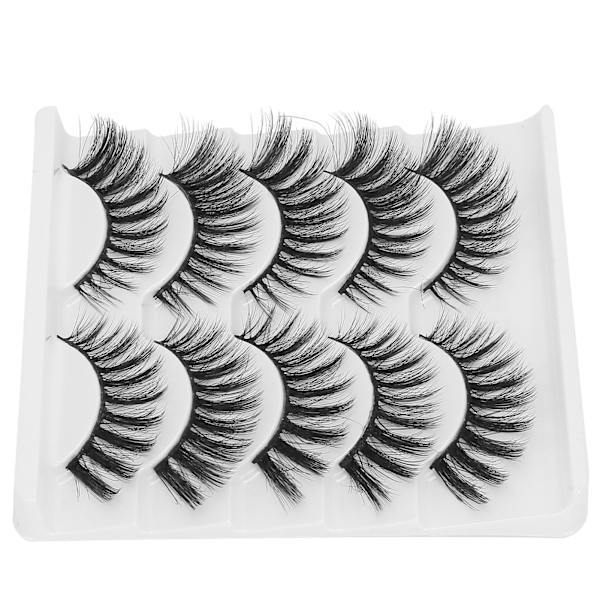 5 par professionella tjocka lockiga lösögonfransar Date Makeup Portable lösögonfransar Set011