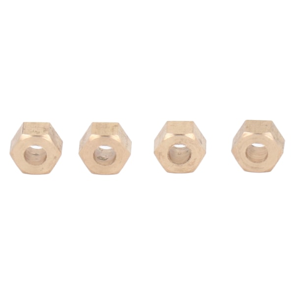 4st Mässing Guld Hex-navskoppling Lättvikts RC-navadapter Slitstark hjuldriven hexnavadapter för 1/18 1/24 RC-bil