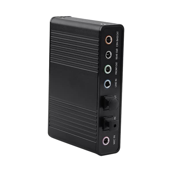 USB 6-kanals lydkort adapter med digital optisk SPDIF-udgang til PC