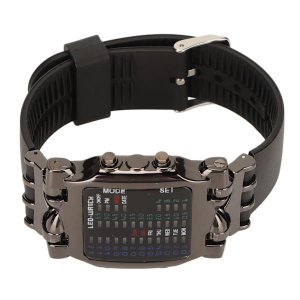 Binary Watch Crab Shape Binary Colorful LED Digital Display Silicone Strap Electronic Watch for Boys Men