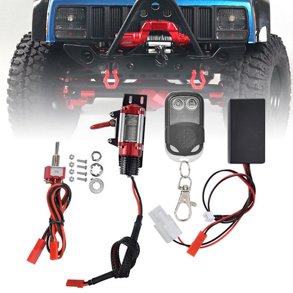 RC-auto Metal Winch kaukosäätimen lisävarusteilla sopii Axial SCX10 90046 D90 1/10 RC Crawler -kuorma-autolle